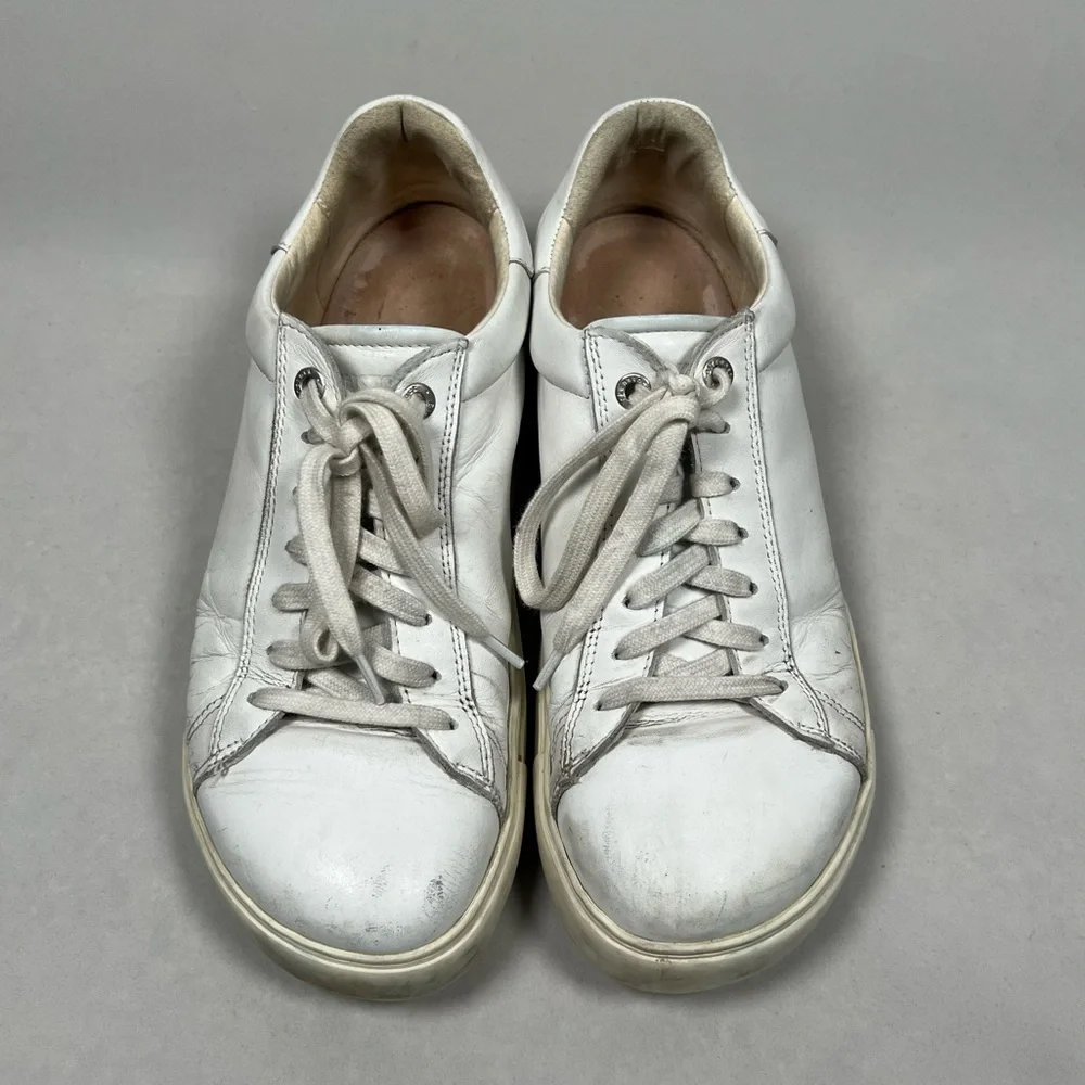 Birkenstock Sneakers Bend Low Women’s Size 10 White Leather Comfortable Shoes - Picture 2 of 12